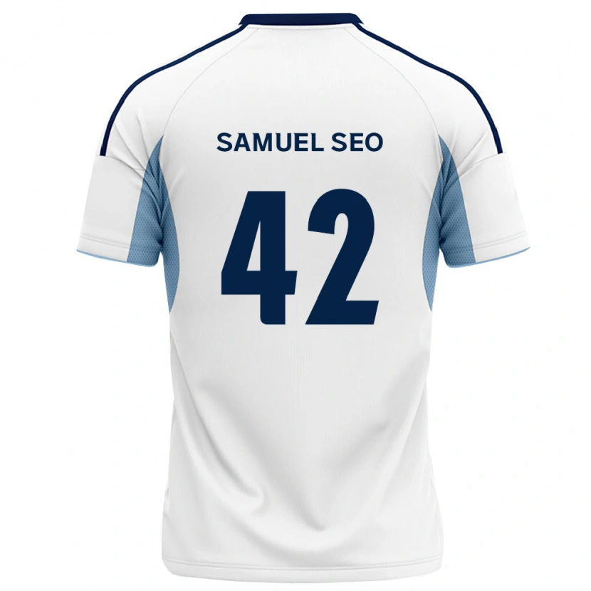 Danxen Mulher Camisola Samuel Seo #42 Azul Real Branco Alternativa 2026/27 Camisa Brasil