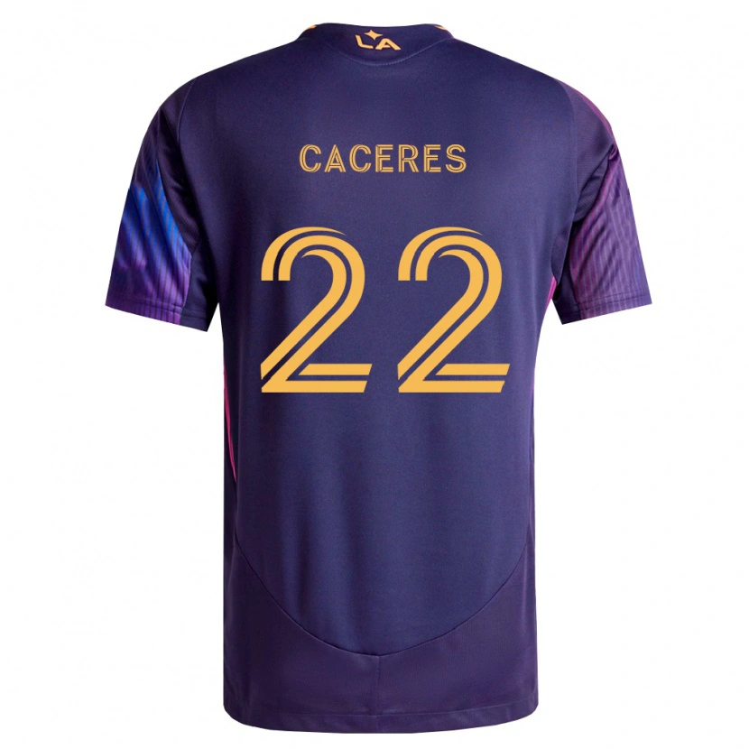 Danxen Mulher Camisola Martín Cáceres #22 Roxo Escuro Amarelo Alternativa 2026/27 Camisa Brasil