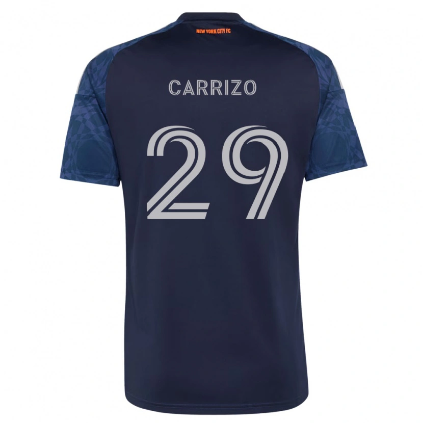 Danxen Mulher Camisola Máximo Carrizo #29 Azul Profundo Branco Alternativa 2026/27 Camisa Brasil