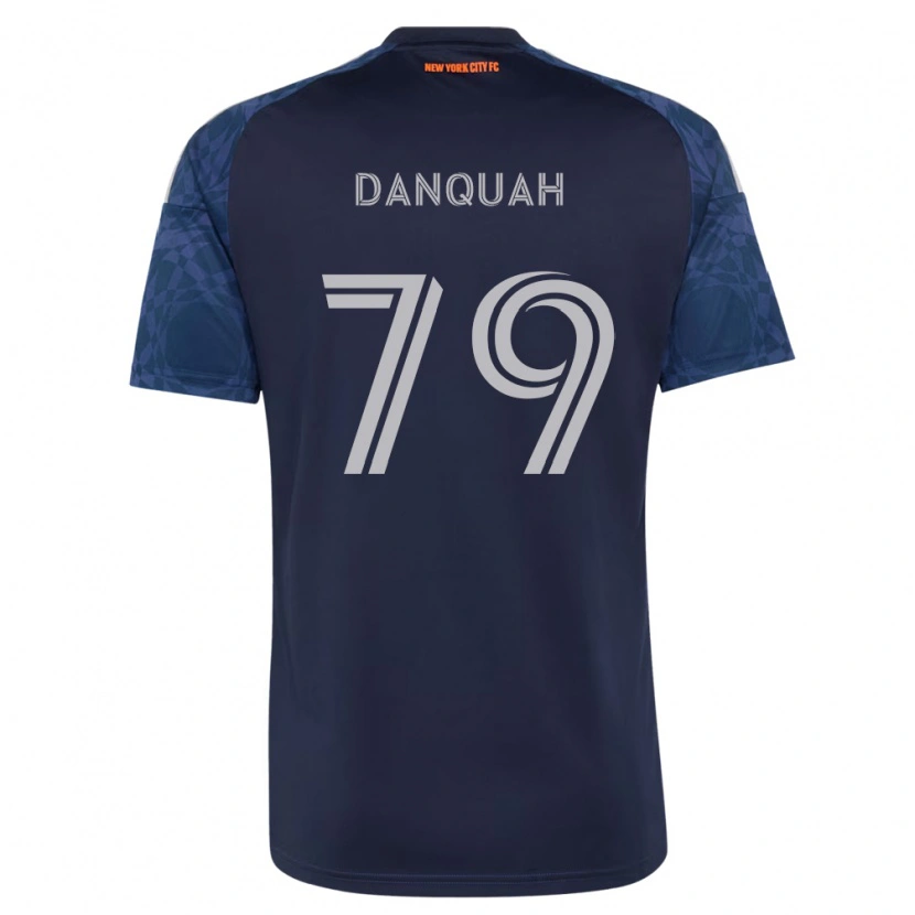 Danxen Mulher Camisola Caleb Danquah #79 Azul Profundo Branco Alternativa 2026/27 Camisa Brasil