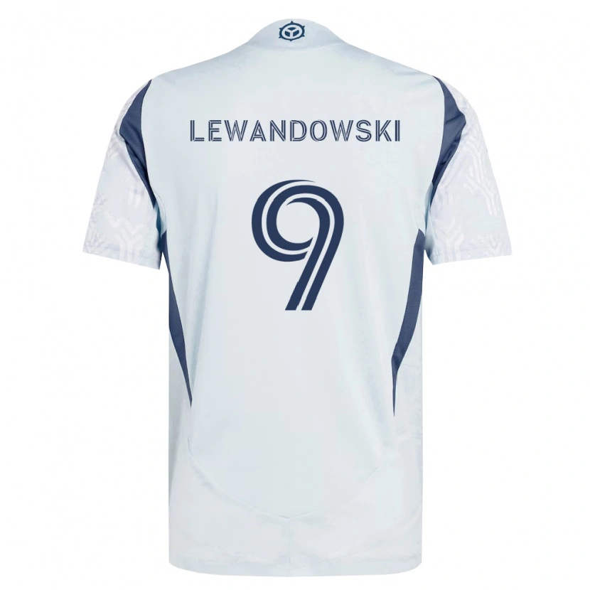 Danxen Mulher Camisola Robert Lewandowski #9 Azul Branco Cinza Alternativa 2026/27 Camisa Brasil