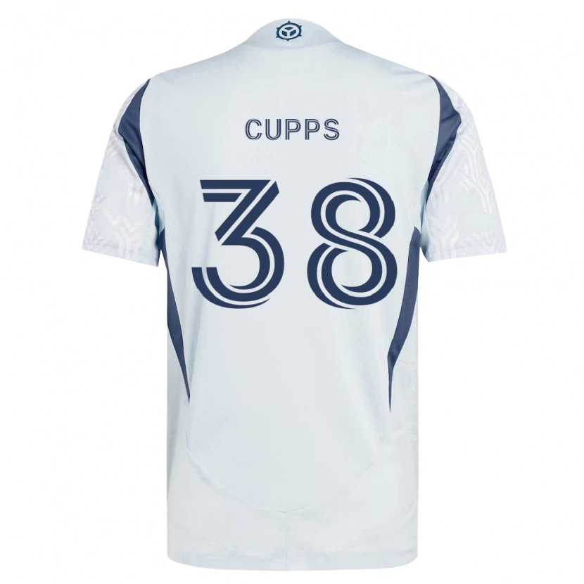 Danxen Mulher Camisola Christopher Cupps #38 Azul Branco Cinza Alternativa 2026/27 Camisa Brasil