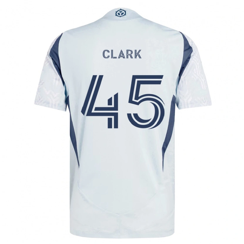 Danxen Mulher Camisola Mateo Clark #45 Azul Branco Cinza Alternativa 2026/27 Camisa Brasil