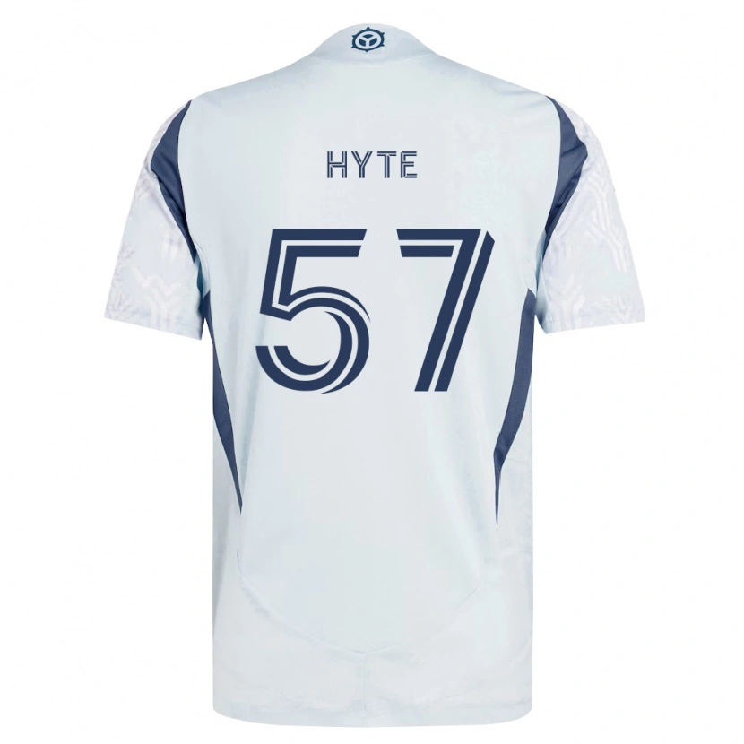 Danxen Mulher Camisola Darris Hyte #57 Azul Branco Cinza Alternativa 2026/27 Camisa Brasil