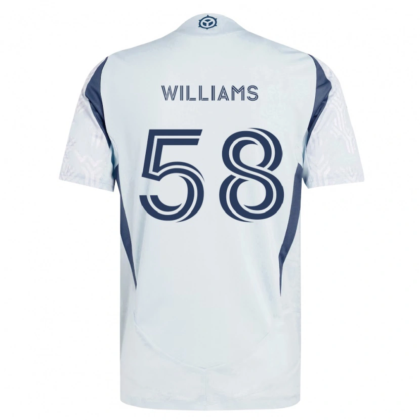 Danxen Mulher Camisola Brody Williams #58 Azul Branco Cinza Alternativa 2026/27 Camisa Brasil