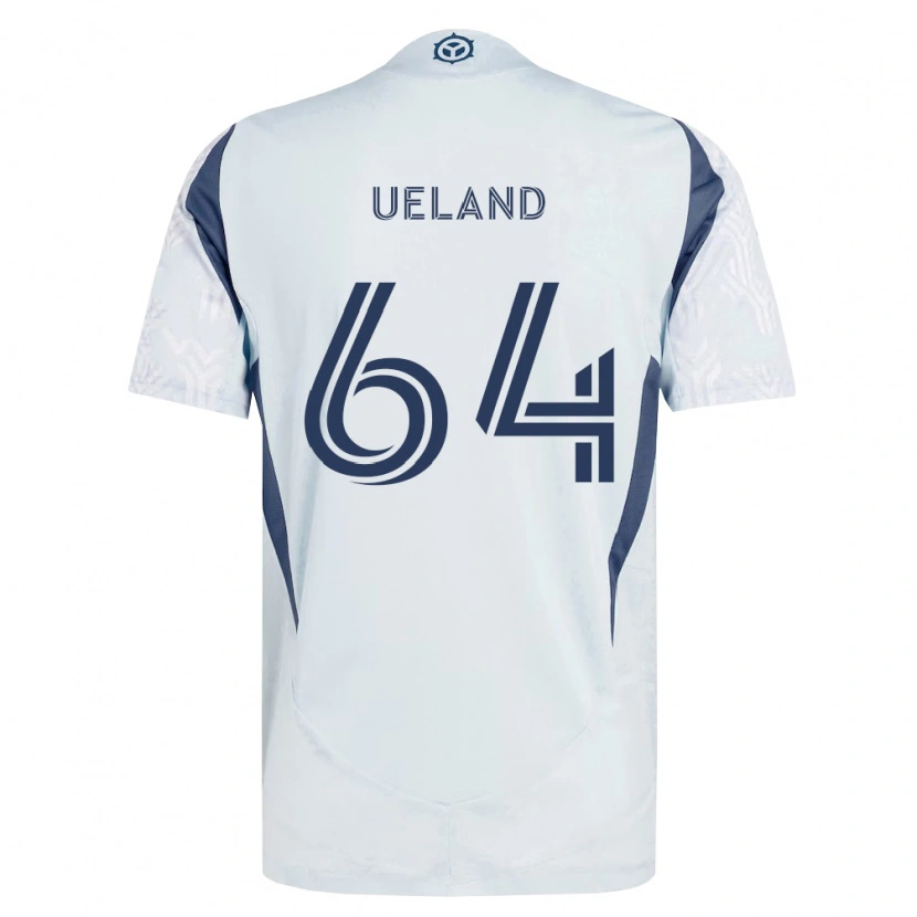 Danxen Mulher Camisola Andreas Ueland #64 Azul Branco Cinza Alternativa 2026/27 Camisa Brasil