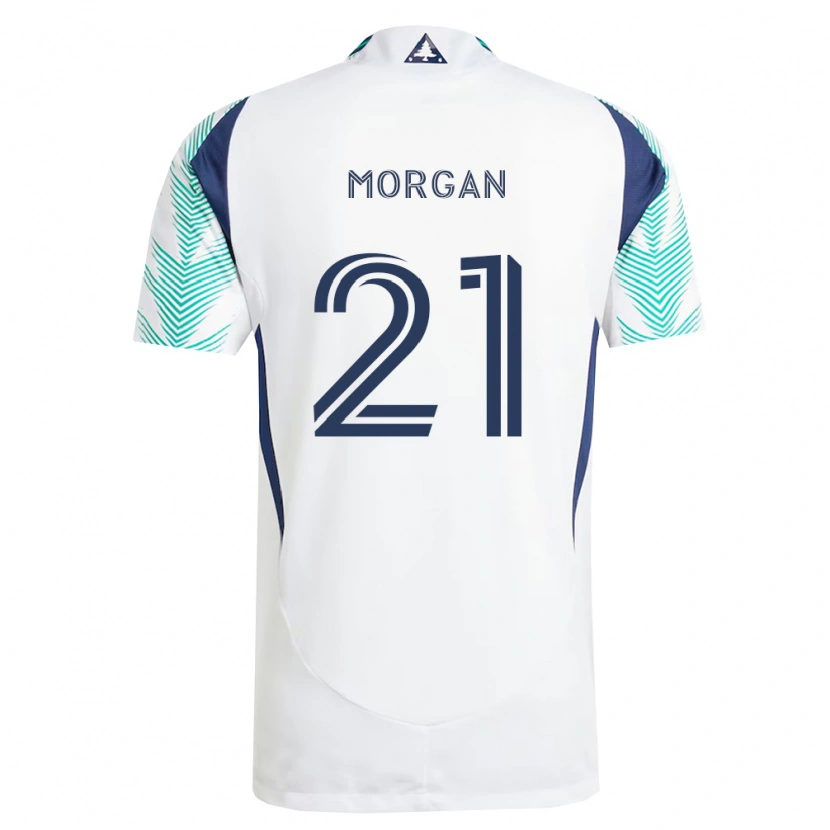Danxen Mulher Camisola Myles Morgan #21 Branco Azul Marinho Verde Claro Alternativa 2026/27 Camisa Brasil
