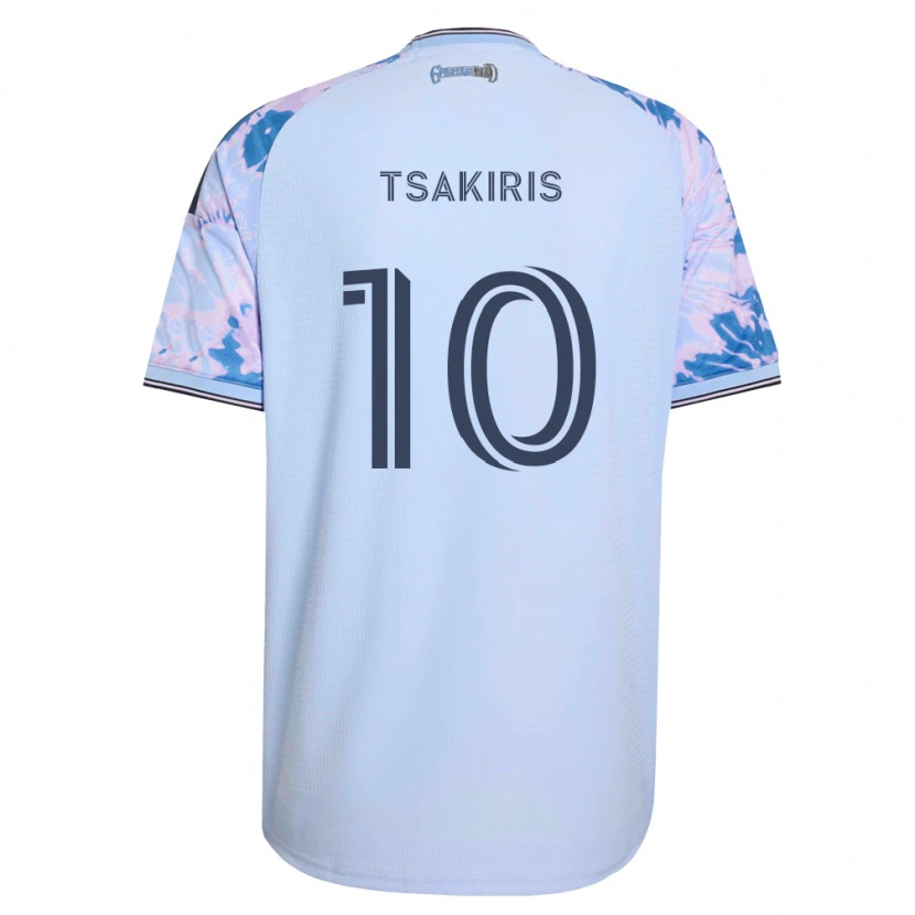 Danxen Mulher Camisola Niko Tsakiris #10 Azul Real Branco Preto Alternativa 2026/27 Camisa Brasil