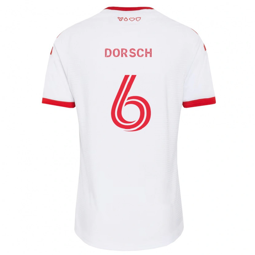 Danxen Mulher Camisola Niklas Dorsch #6 Branco Vermelho Preto Alternativa 2026/27 Camisa Brasil