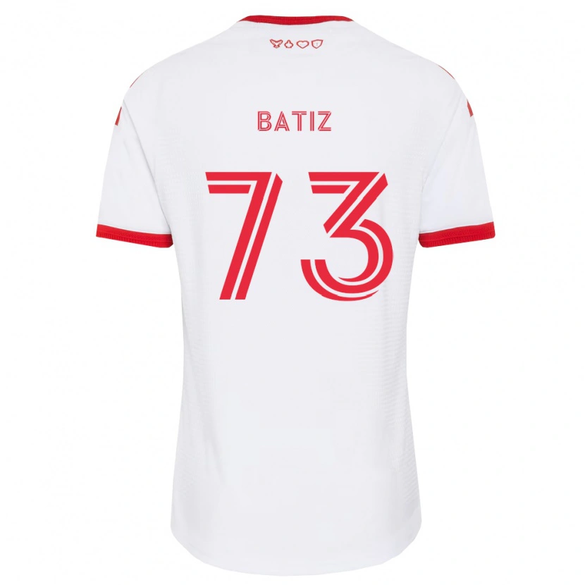 Danxen Mulher Camisola Jesus Batiz #73 Branco Vermelho Preto Alternativa 2026/27 Camisa Brasil