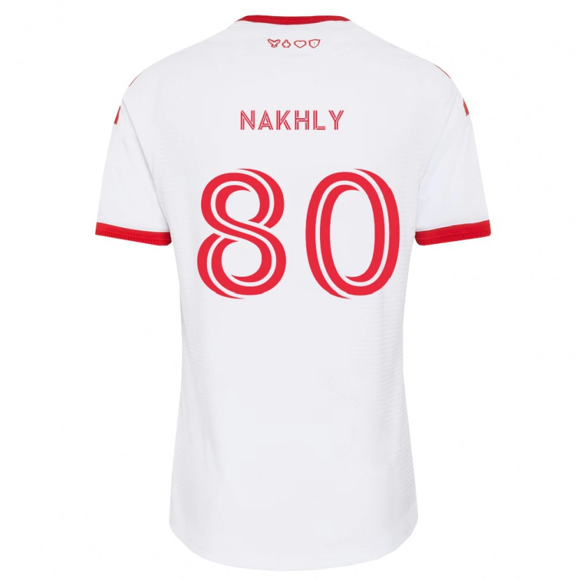 Danxen Mulher Camisola Zakaria Nakhly #80 Branco Vermelho Preto Alternativa 2026/27 Camisa Brasil