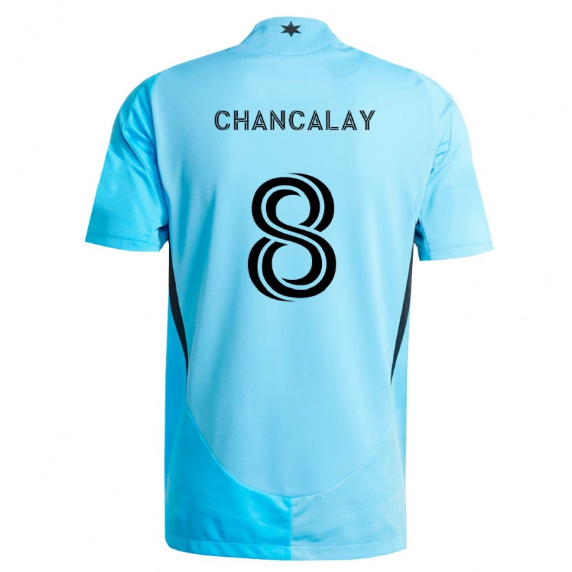 Danxen Mulher Camisola Tomás Chancalay #8 Azul Claro Preto Alternativa 2026/27 Camisa Brasil