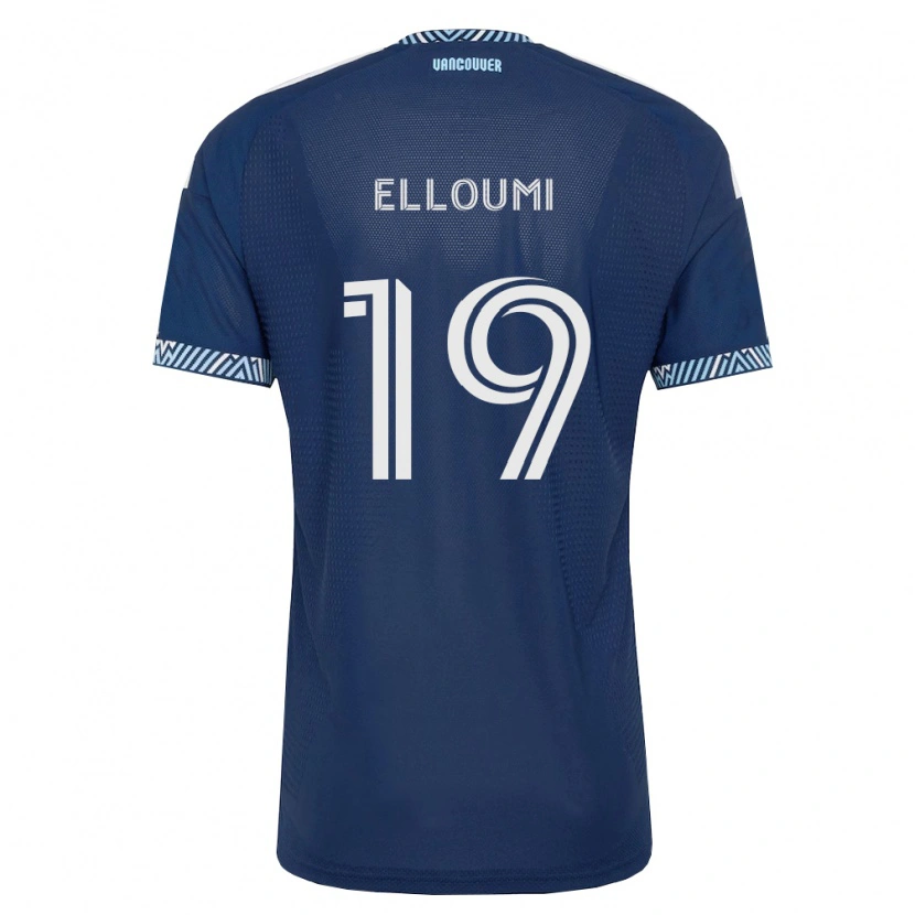 Danxen Mulher Camisola Rayan Elloumi #19 Azul Profundo Branco Alternativa 2026/27 Camisa Brasil