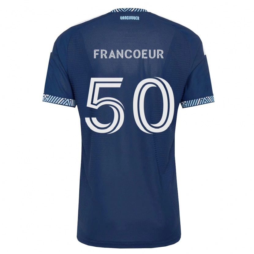 Danxen Mulher Camisola Isaac Francoeur #50 Azul Profundo Branco Alternativa 2026/27 Camisa Brasil