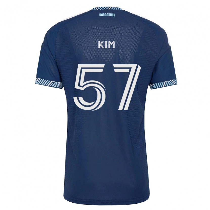Danxen Mulher Camisola Jayden Kim #57 Azul Profundo Branco Alternativa 2026/27 Camisa Brasil