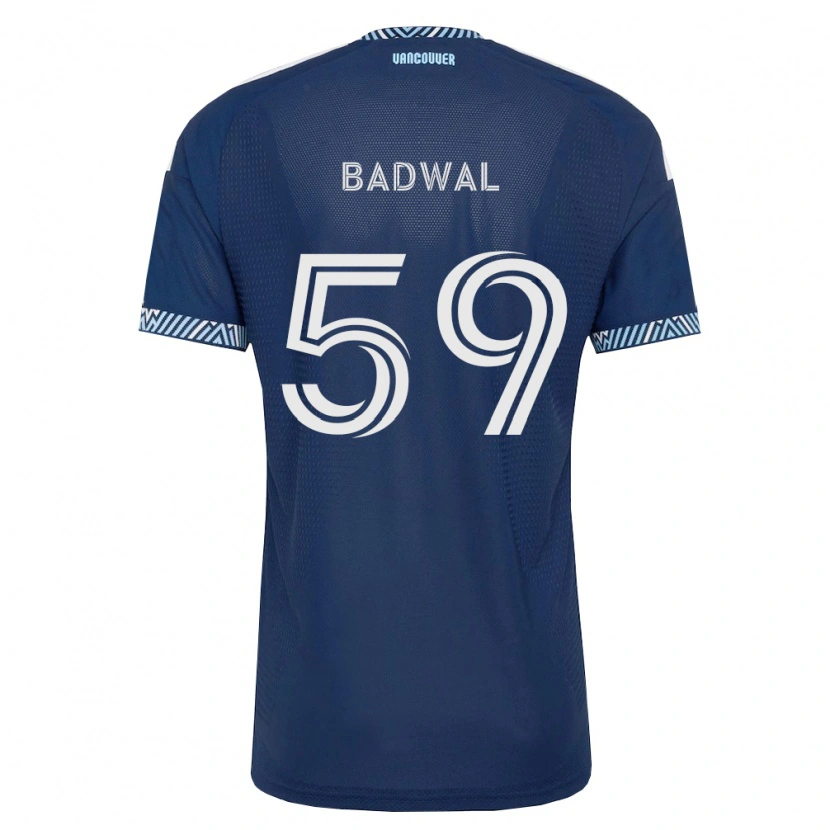 Danxen Mulher Camisola Jeevan Badwal #59 Azul Profundo Branco Alternativa 2026/27 Camisa Brasil