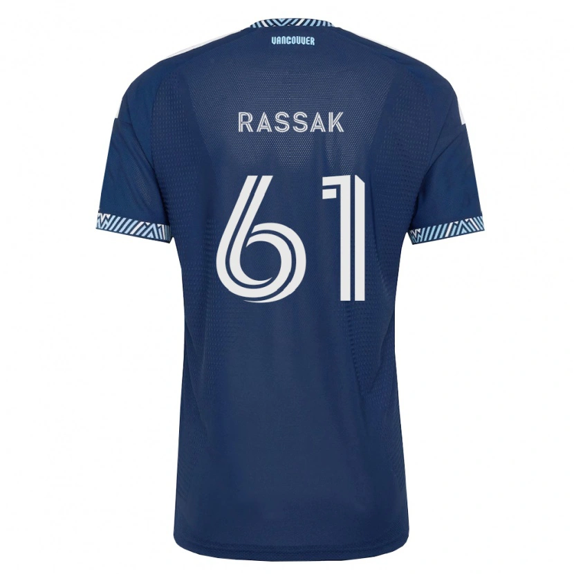 Danxen Mulher Camisola Carson Rassak #61 Azul Profundo Branco Alternativa 2026/27 Camisa Brasil