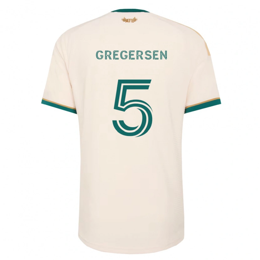 Danxen Mulher Camisola Stian Gregersen #5 Verde Champanhe Alternativa 2026/27 Camisa Brasil