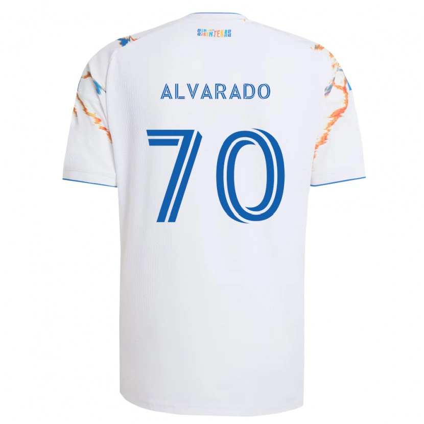 Danxen Mulher Camisola Alejandro Alvarado #70 Branco Laranja Azul Alternativa 2026/27 Camisa Brasil