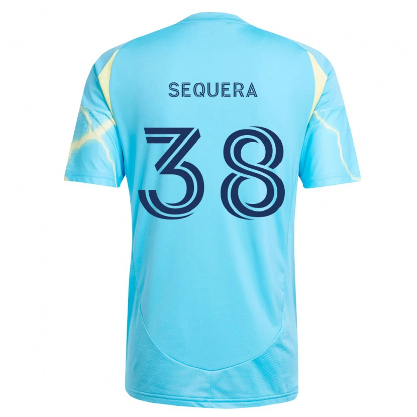 Danxen Mulher Camisola Giovanny Sequera #38 Azul Claro Preto Amarelo Claro Alternativa 2026/27 Camisa Brasil