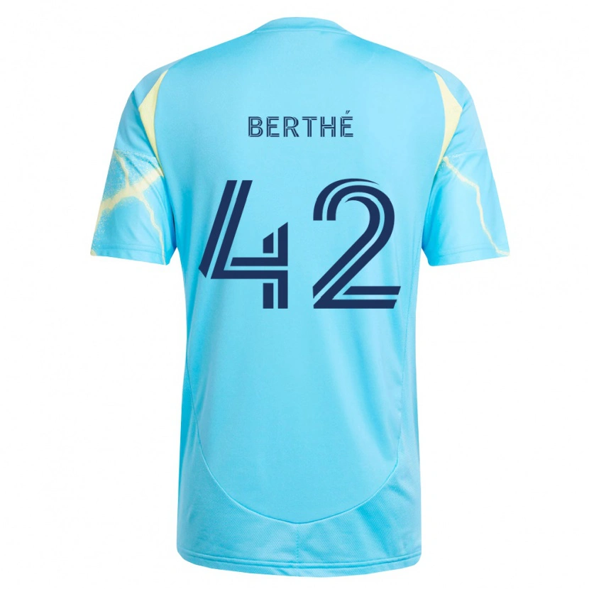 Danxen Mulher Camisola Mamoutou Berthé #42 Azul Claro Preto Amarelo Claro Alternativa 2026/27 Camisa Brasil