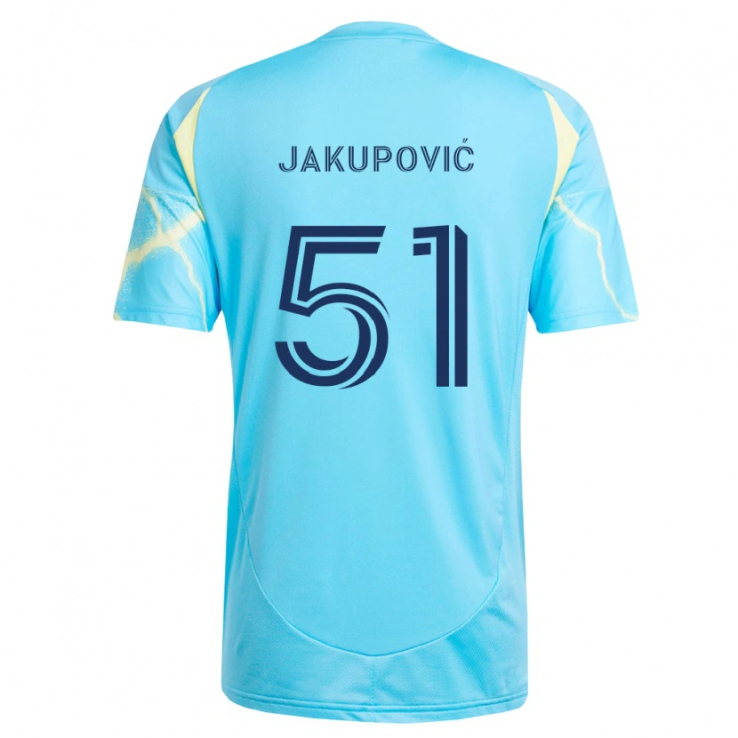 Danxen Mulher Camisola Malik Jakupović #51 Azul Claro Preto Amarelo Claro Alternativa 2026/27 Camisa Brasil