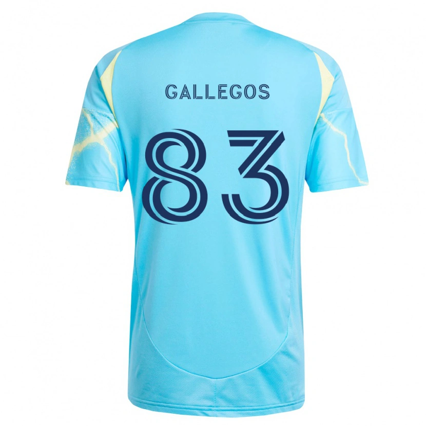 Danxen Mulher Camisola Mateo Gallegos #83 Azul Claro Preto Amarelo Claro Alternativa 2026/27 Camisa Brasil