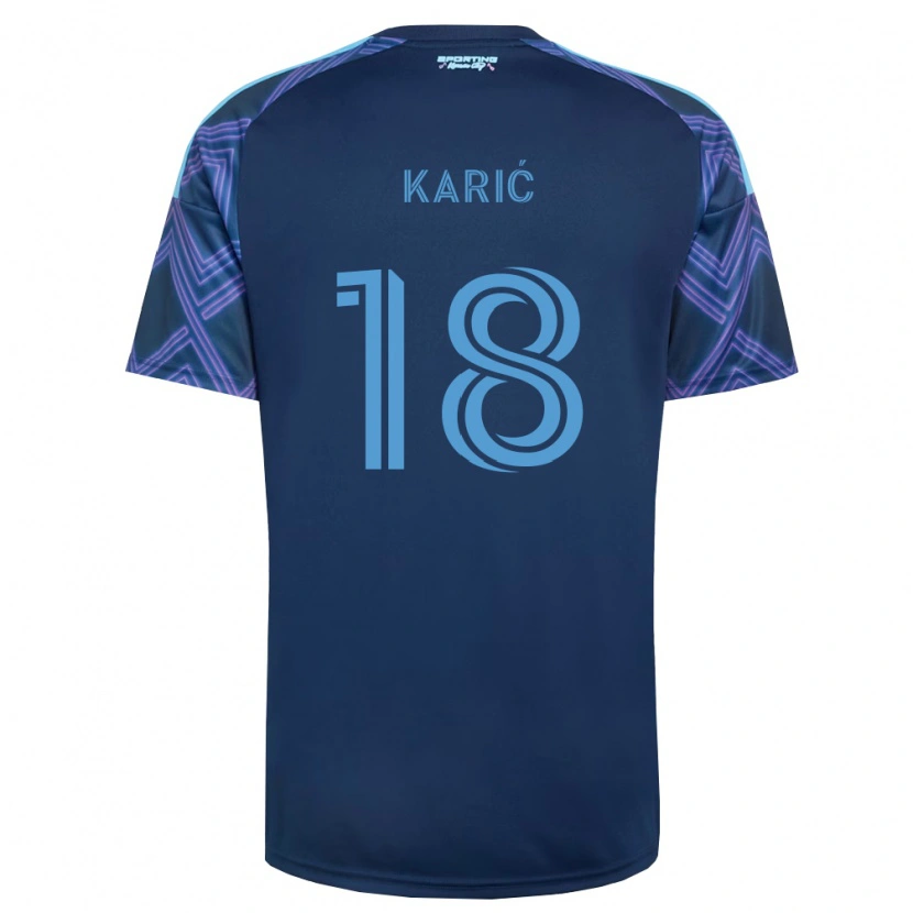 Danxen Mulher Camisola Emir Karić #18 Azul Real Roxo Alternativa 2026/27 Camisa Brasil