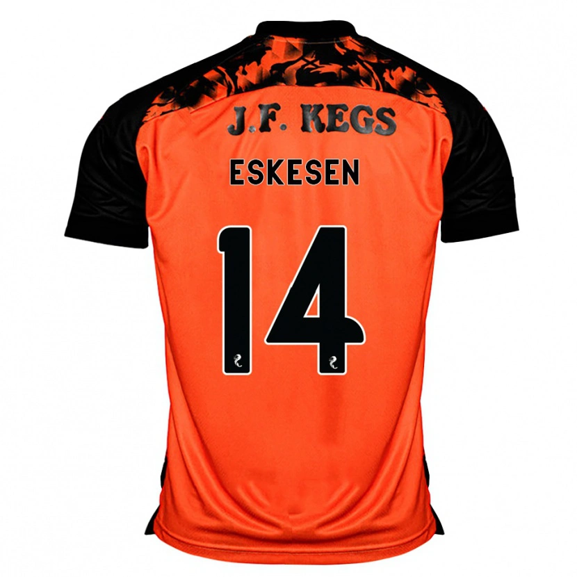 Danxen Criança Camisola Julius Eskesen #14 Laranja Preto Branco Principal 2026/27 Camisa Brasil