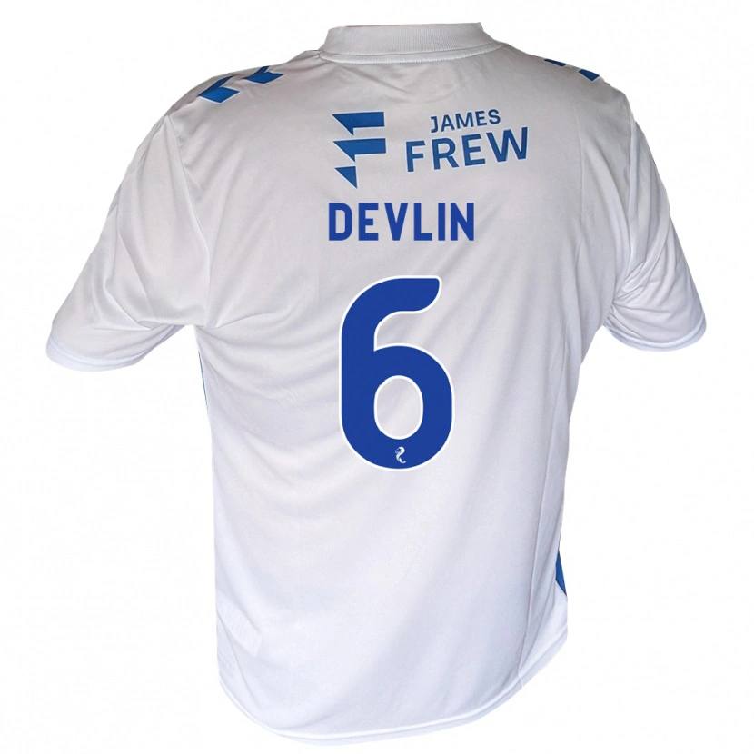 Danxen Criança Camisola Daniel Devlin #6 Azul Real Branco Principal 2026/27 Camisa Brasil