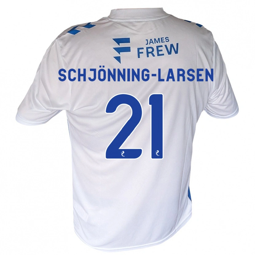 Danxen Criança Camisola Michael Schjönning-Larsen #21 Azul Real Branco Principal 2026/27 Camisa Brasil