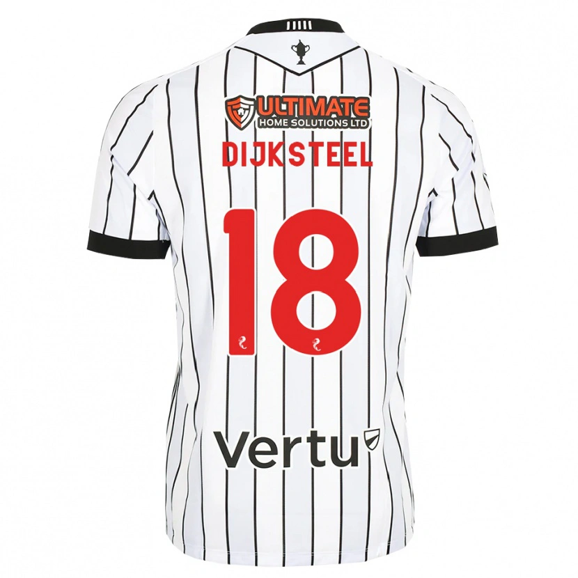 Danxen Criança Camisola Malik Dijksteel #18 Branco Preto Vermelho Principal 2026/27 Camisa Brasil