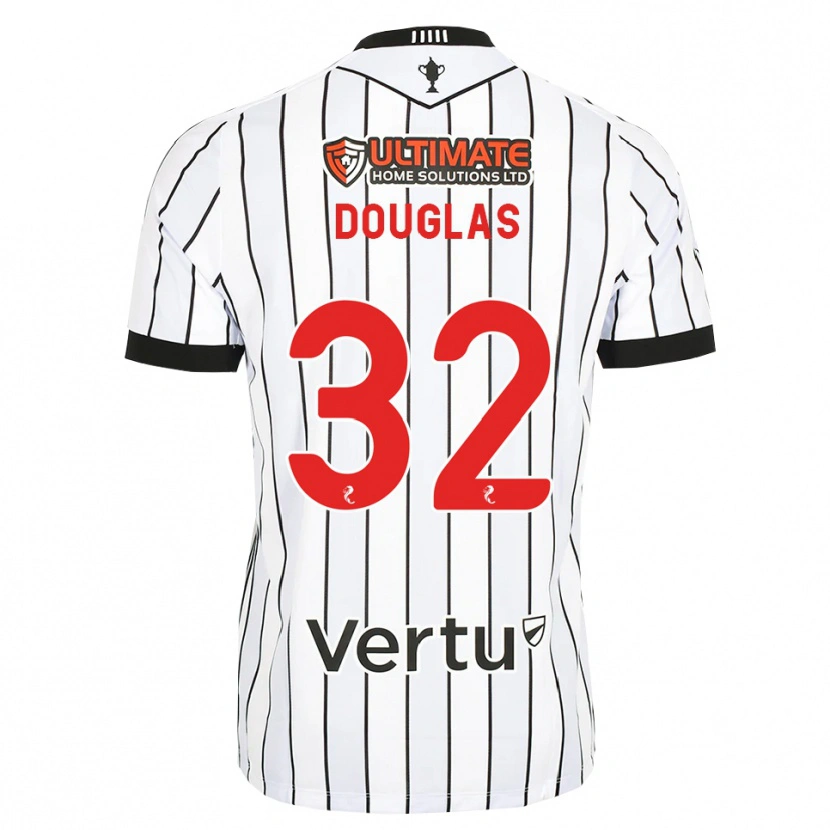 Danxen Criança Camisola Luke Douglas #32 Branco Preto Vermelho Principal 2026/27 Camisa Brasil