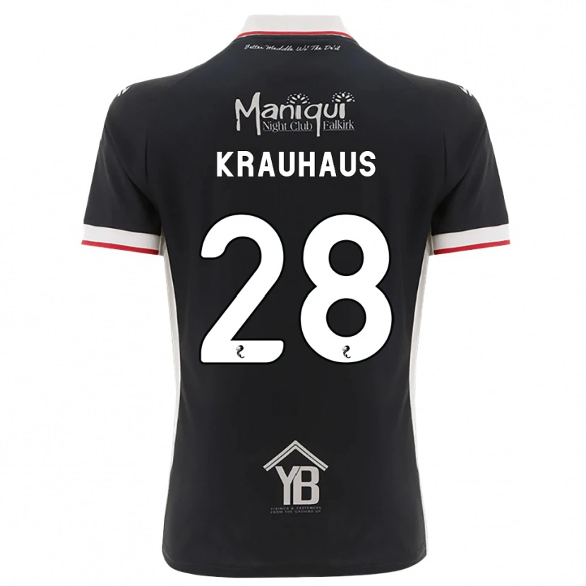 Danxen Criança Camisola Ben Krauhaus #28 Preto Branco Vermelho Principal 2026/27 Camisa Brasil