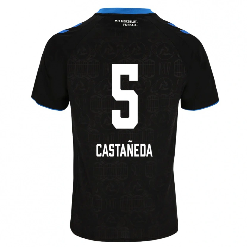 Danxen Criança Camisola Santiago Castañeda #5 Preto Branco Vermelho Principal 2026/27 Camisa Brasil