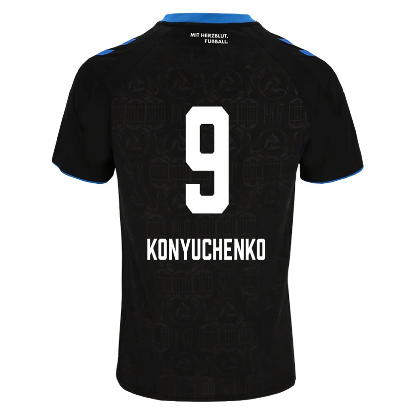 Danxen Criança Camisola Yehor Konyuchenko #9 Preto Branco Vermelho Principal 2026/27 Camisa Brasil