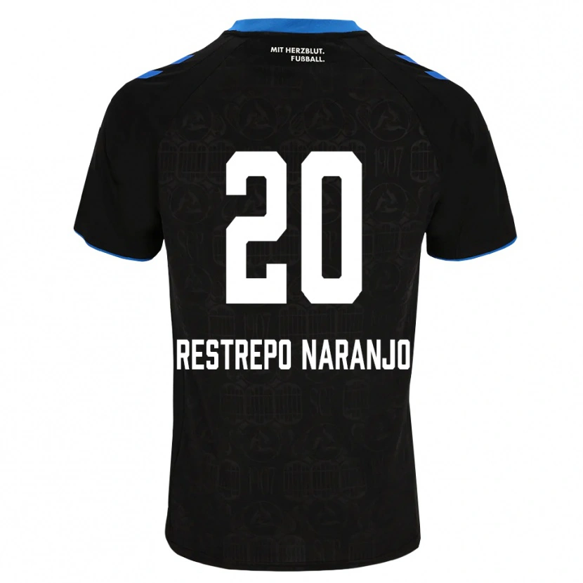 Danxen Criança Camisola Pedro Restrepo Naranjo #20 Preto Branco Vermelho Principal 2026/27 Camisa Brasil