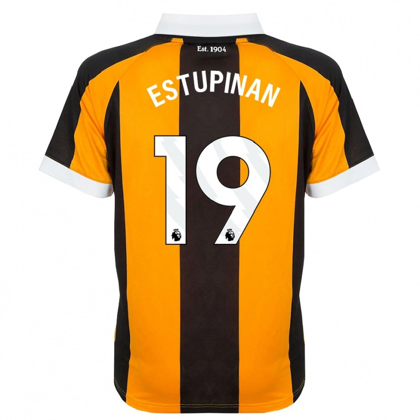 Danxen Criança Camisola Óscar Estupiñán #19 Laranja Preto Branco Principal 2026/27 Camisa Brasil