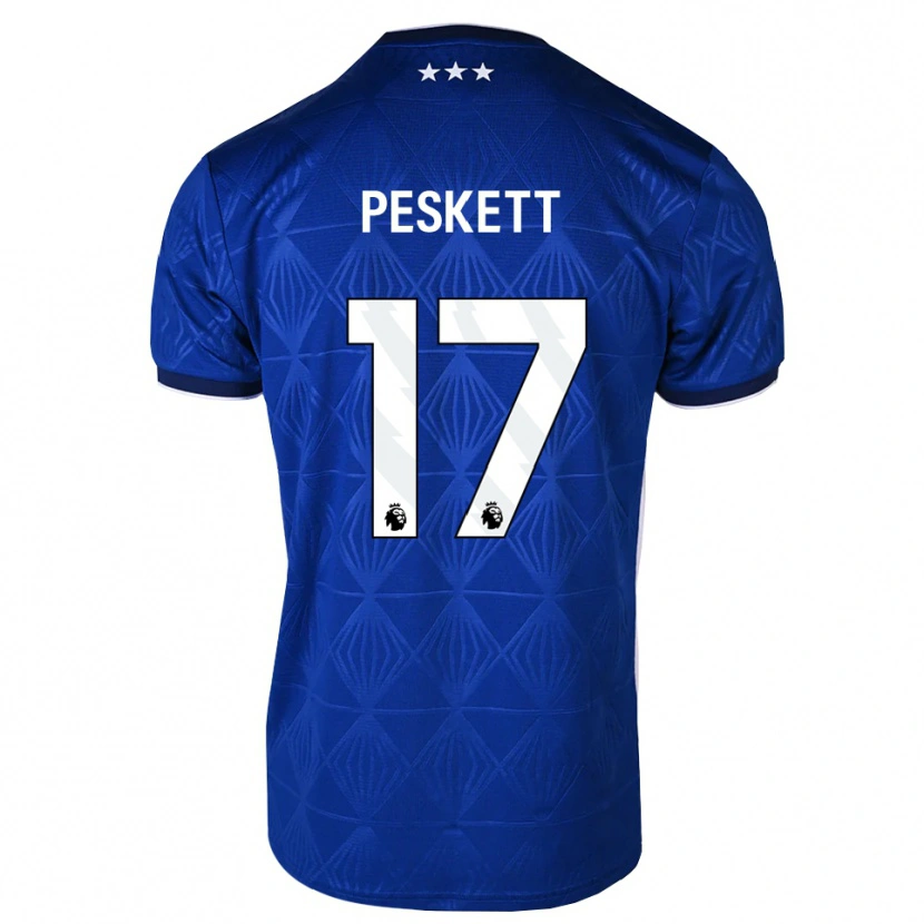Danxen Criança Camisola Sophie Peskett #17 Azul Médio Branco Vermelho Principal 2026/27 Camisa Brasil