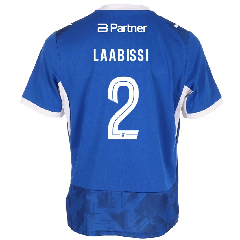 Danxen Criança Camisola Chad Laabissi #2 Azul Médio Branco Principal 2026/27 Camisa Brasil