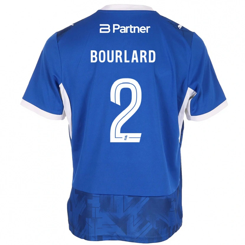 Danxen Criança Camisola Liam Bourlard #2 Azul Médio Branco Principal 2026/27 Camisa Brasil