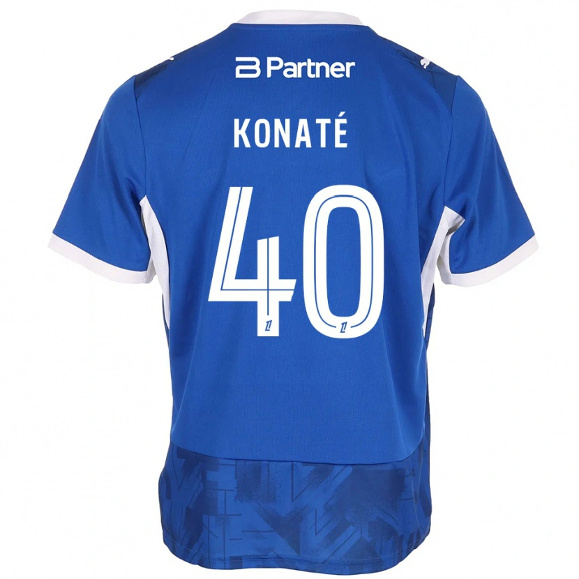 Danxen Criança Camisola Hillel Konaté #40 Azul Médio Branco Principal 2026/27 Camisa Brasil