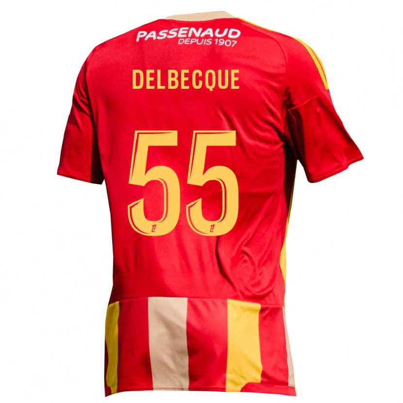 Danxen Criança Camisola Augustin Delbecque #55 Amarelo Vermelho Verde Principal 2026/27 Camisa Brasil