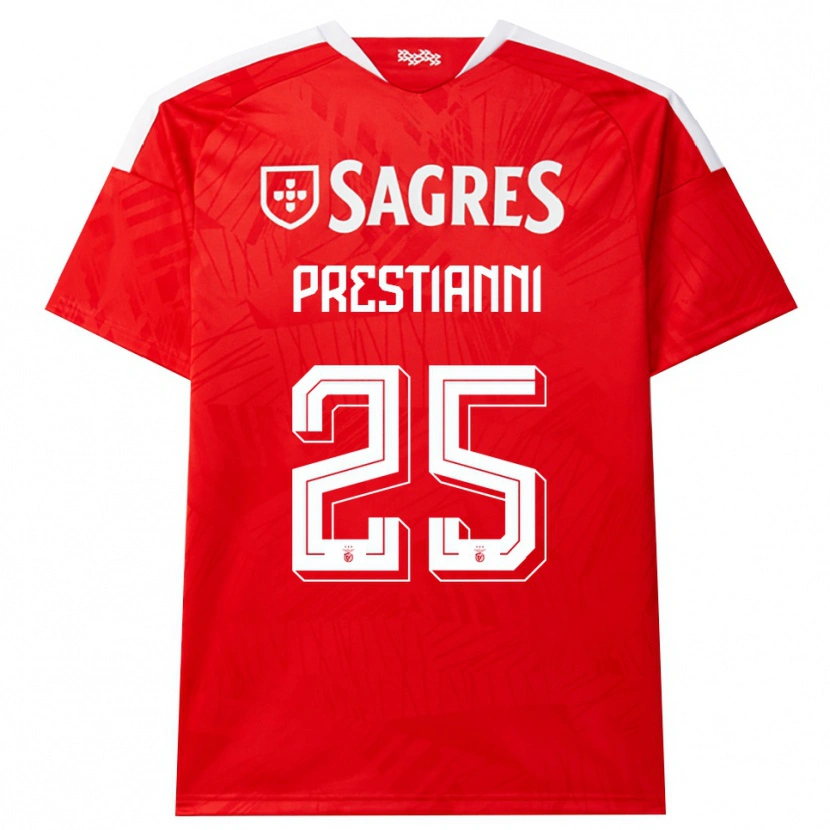 Danxen Criança Camisola Gianluca Prestianni #25 Vermelho Branco Amarelo Principal 2026/27 Camisa Brasil