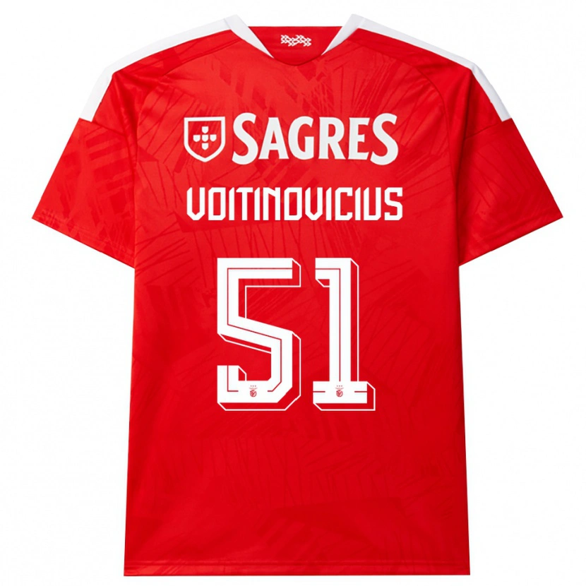 Danxen Criança Camisola Arnas Voitinovičius #51 Vermelho Branco Amarelo Principal 2026/27 Camisa Brasil