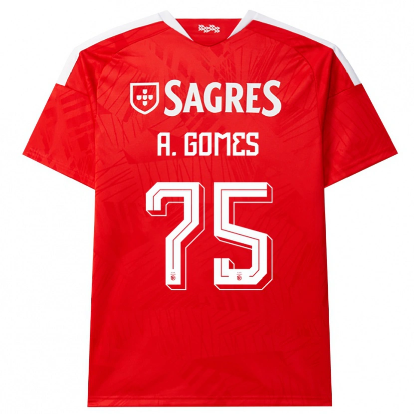 Danxen Criança Camisola André Gomes #75 Vermelho Branco Amarelo Principal 2026/27 Camisa Brasil