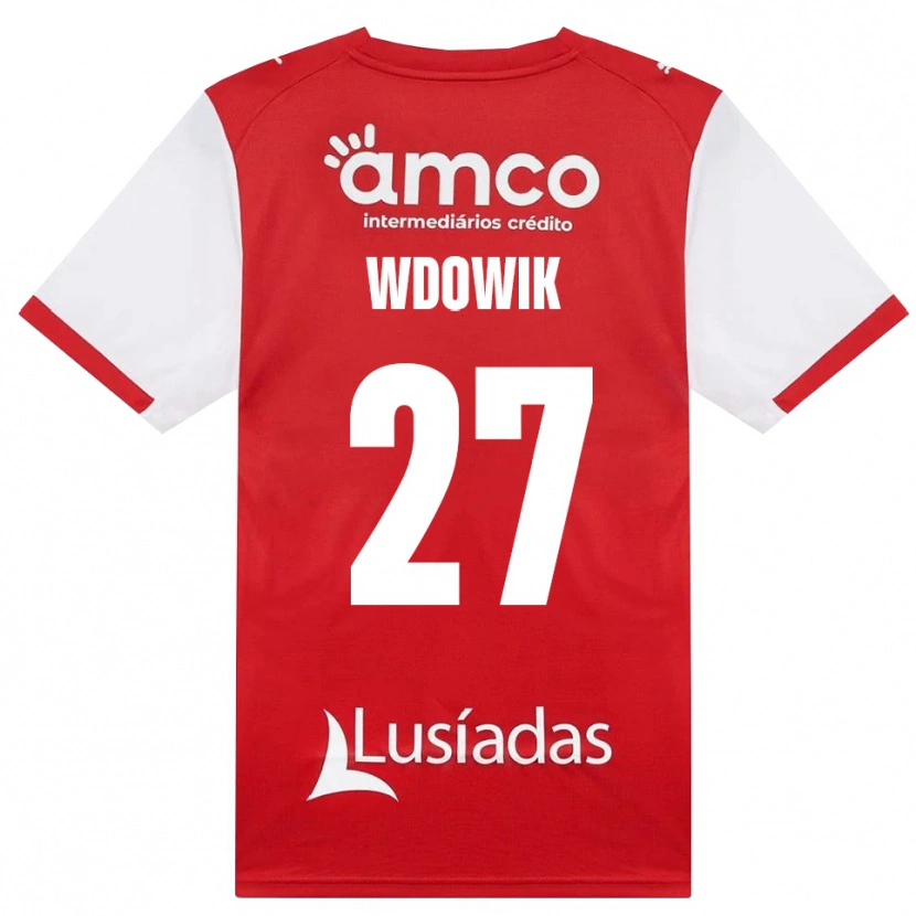 Danxen Criança Camisola Bartlomiej Wdowik #27 Branco Vermelho Preto Principal 2026/27 Camisa Brasil