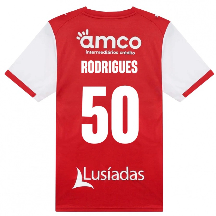 Danxen Criança Camisola Diego Rodrigues #50 Branco Vermelho Preto Principal 2026/27 Camisa Brasil