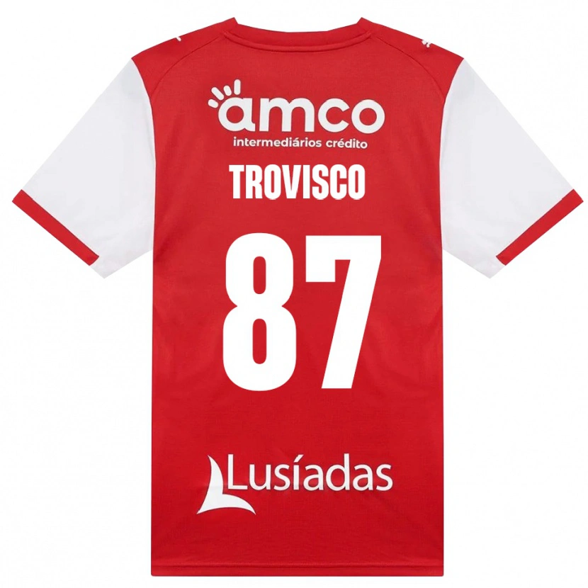 Danxen Criança Camisola João Trovisco #87 Branco Vermelho Preto Principal 2026/27 Camisa Brasil