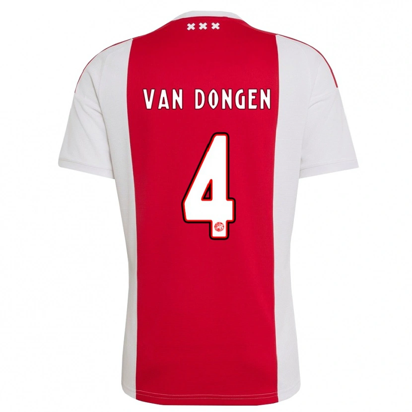 Danxen Criança Camisola Bram Van Dongen #4 Vermelho Branco Amarelo Principal 2026/27 Camisa Brasil